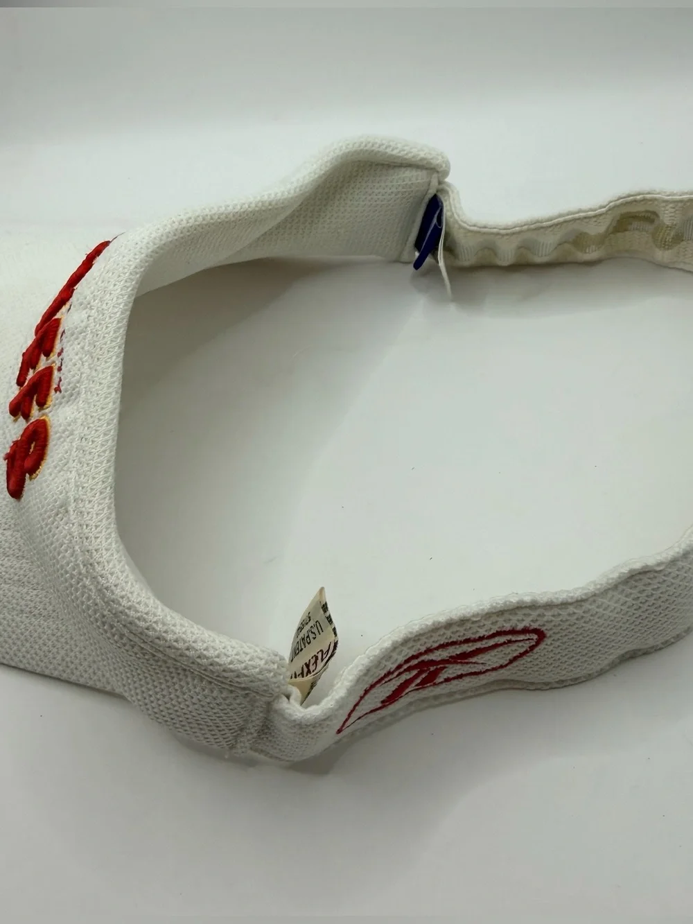 Vintage Reebok Kansas City Chiefs Sun Visor Hat White Spell Out NFL Cap